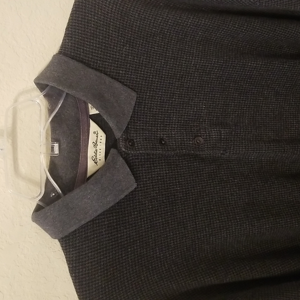 Men's Eddie Bauer Dark Gray Collared Shirt